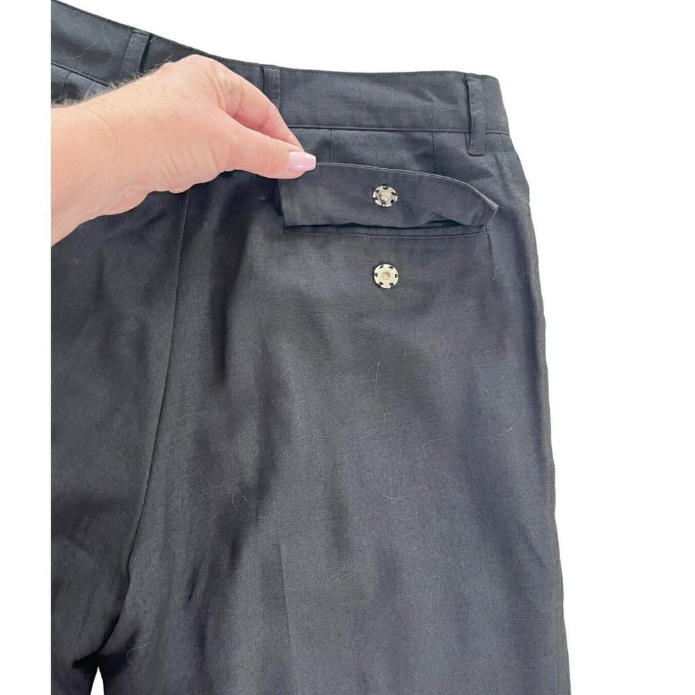 Dolce & Gabbana Womens 46 (30”) Black Pleated Wool Blend Ankle Pants Trousers - Picture 9 of 10